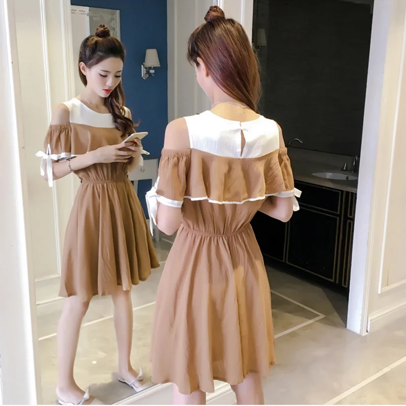 Женское пляжное платье Boho свободное на тонких бретельках с короткими рукавами