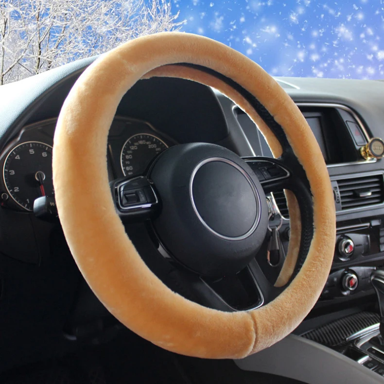 Плюшевые меховые универсальные чехлы рулевого колеса автомобиля теплая шерсть зимой авто Подогрев чехол для рулевого колеса для автомобилей Аксессуары для укладки