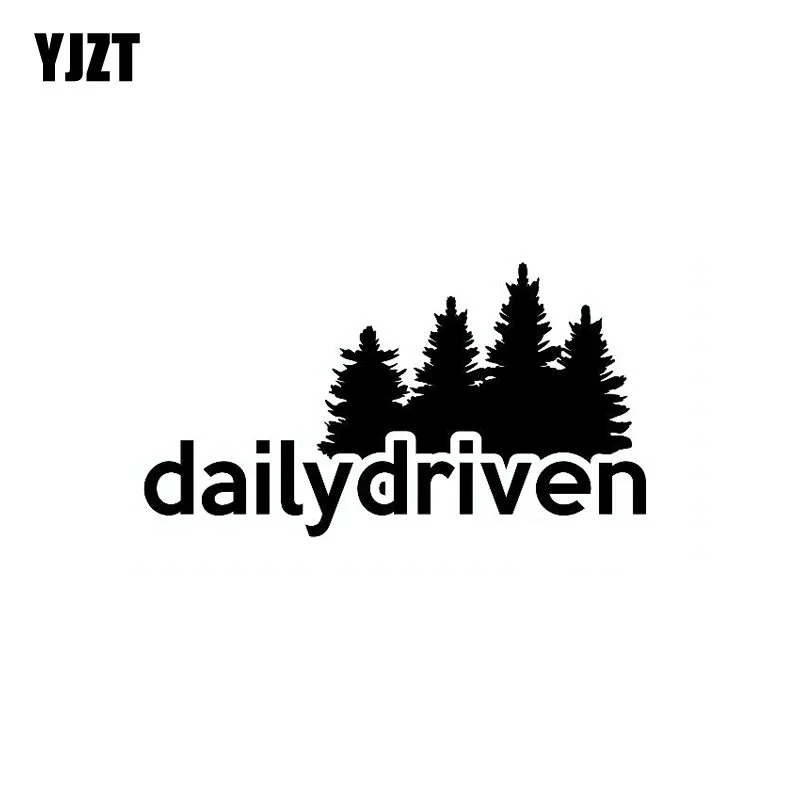 

YJZT 13.9CM*7.7CM Dailydriven Vinyl Decals Interesting Car Sticker Black/Silver C10-01864