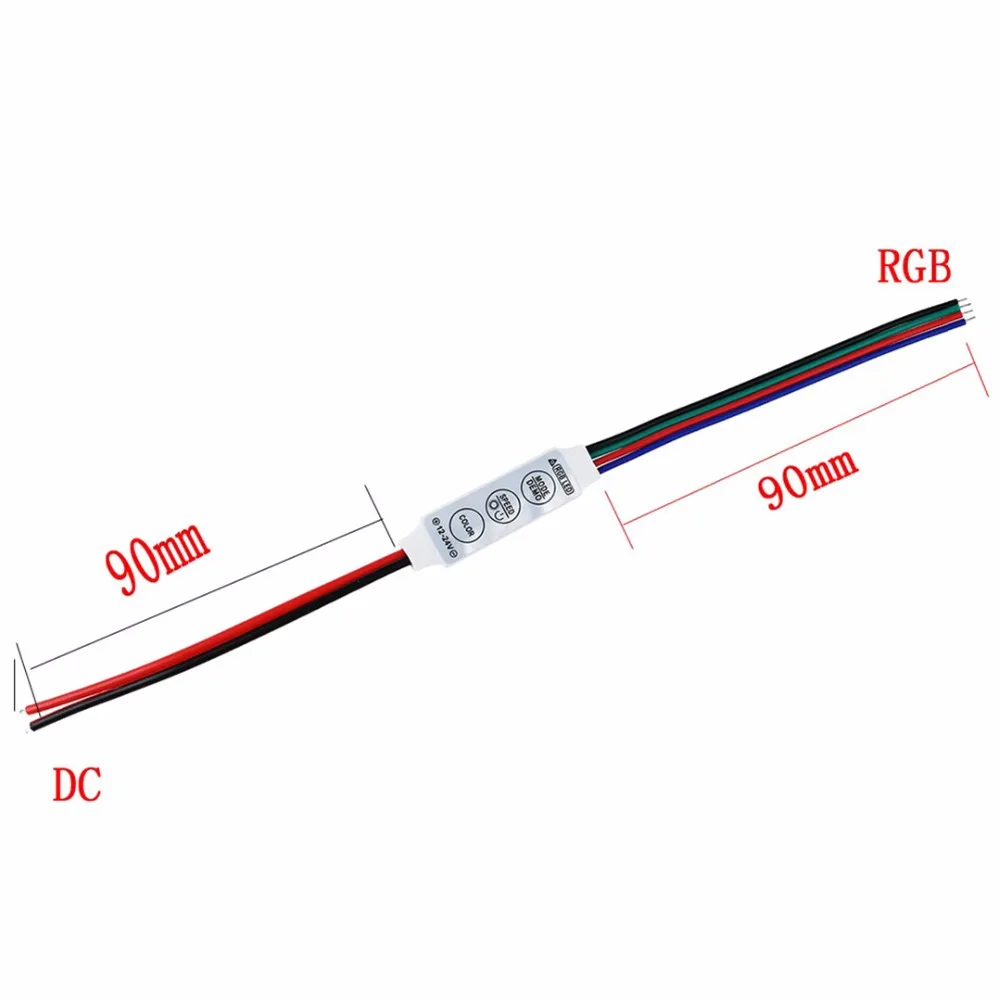 10 шт. LED RGB контроллер мини диммер + 3KEY переключатель 12В-24В 6А для 5050 3528 Светодиодная