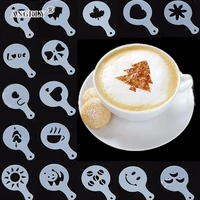 angrly new 16pcs plastic fancy coffee printing model cafe foam spray template barista stencils decoration tool