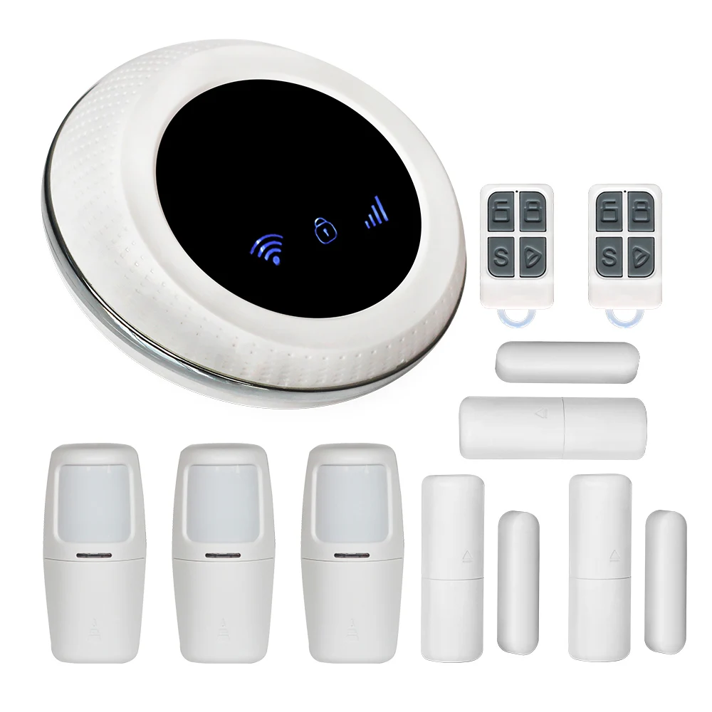 Слоновая кость Tuya умный Wifi+ GSM беспроводной умный дом Охранная сигнализация совместима с Alexa - Цвет: Слоновая кость