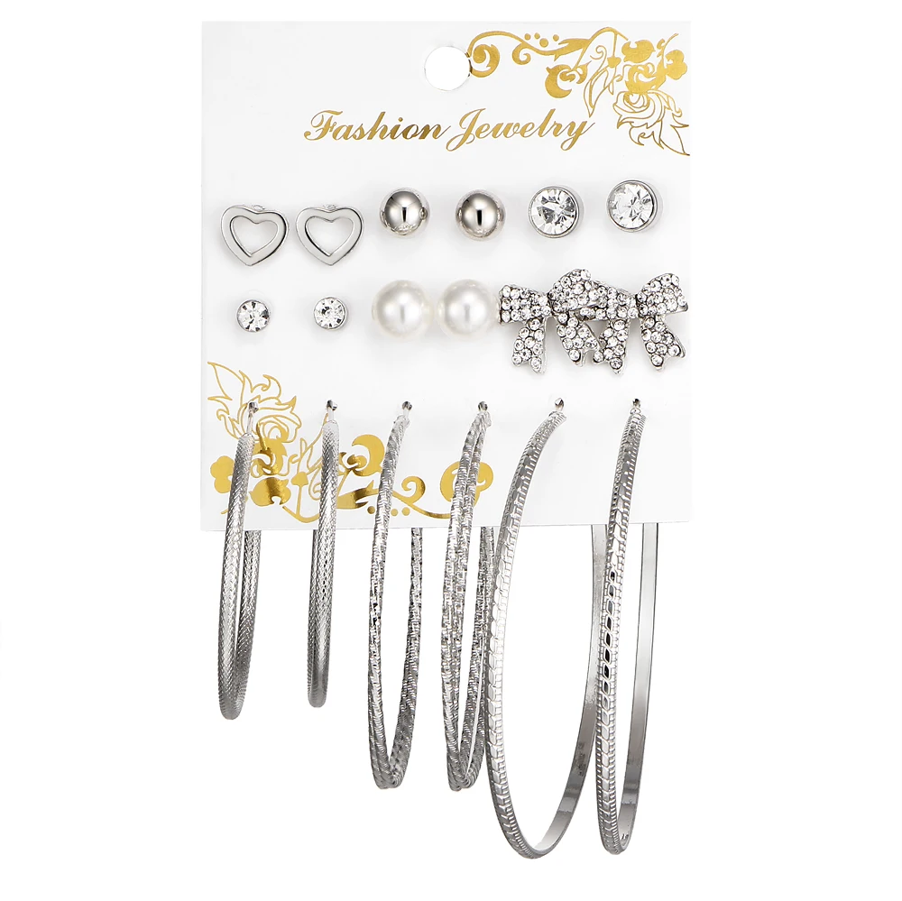 Женские серьги гвоздики с жемчугом 6 Пары/компл.|colorful stud earings|stud earringsstud earrings for women |