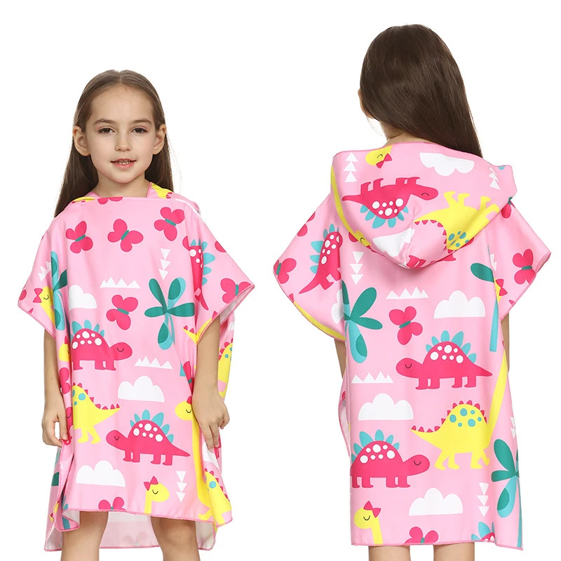 2019 г. Новая детская милая накидка с капюшоном для мальчиков пляжное полотенце
