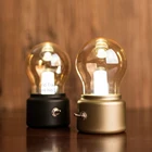 Винтажная Светодиодная лампа Эдисона, светодиодный перезаряжаемый ночсветильник с USB, Скандинавская настольная лампа для спальни, прикроватная лампа