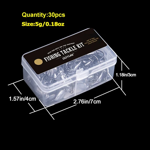 30pcs 5g Goture, стакан, стоячий дизайн, свинцовая головка, набор рыболовных крючков, 3,5 г, 5 г, 7 г, 10 г, 14 г, рыболовный крючок для ловли окуня, форели, щуки - Цвет: 30pcs 5g