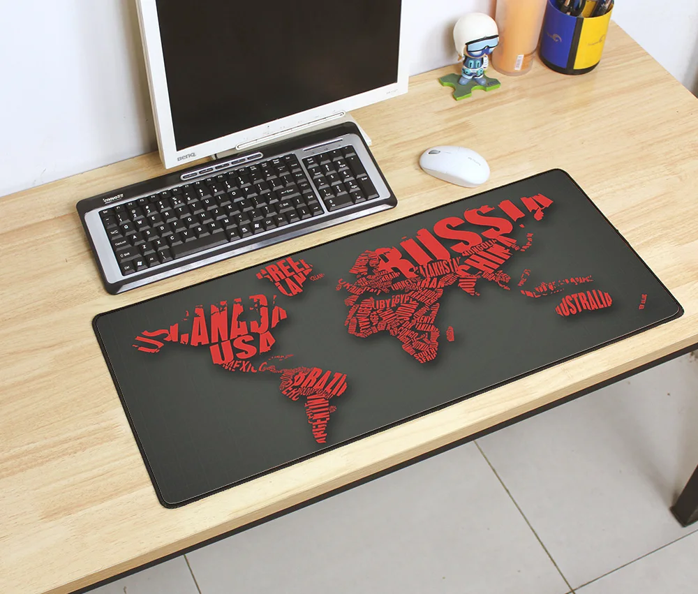 Игровой коврик для мыши карта мира 700x300 мм DIY XL большой коврик для мыши геймер с фиксацией краев аксессуары для ПК эргономичный коврик для ноутбука