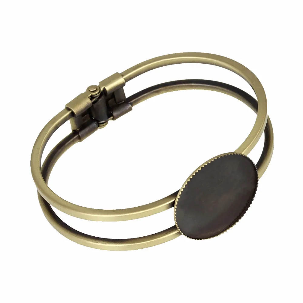 1 шт. Золотой/родиевый/серебряный цвет 25 мм круглые браслеты кабошон камея база