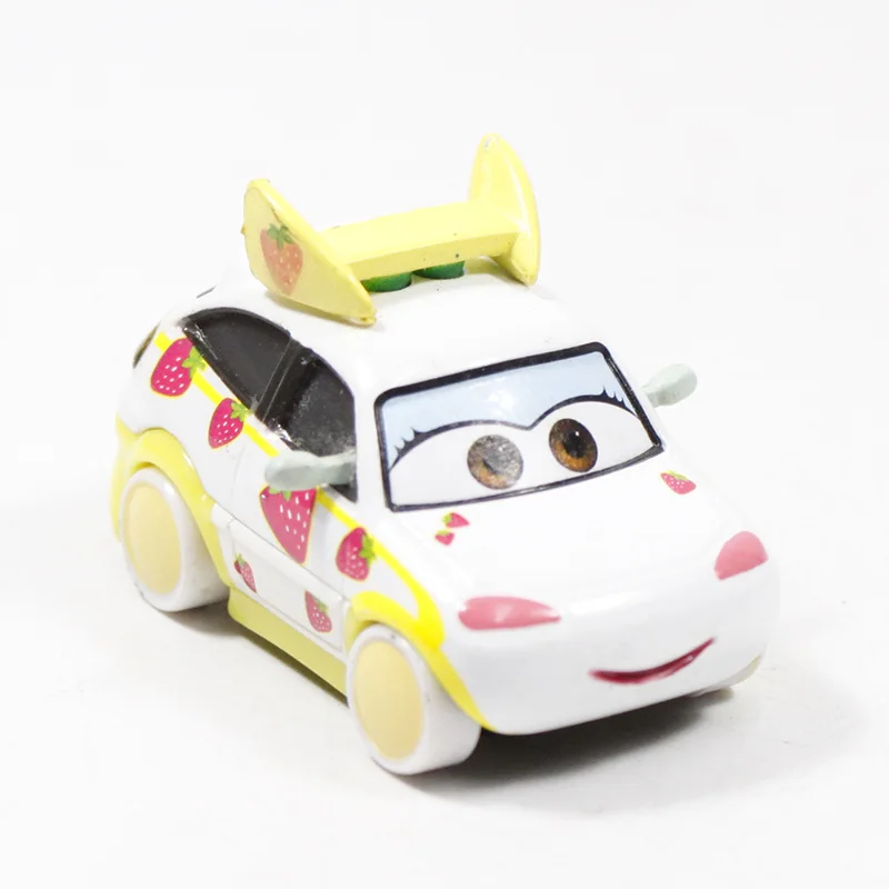 cute Strawberry 5cm Игрушки Disney Pixar, персонажи мультфильма «Тачки 3» — Молния МакКуин, трейлер Мак, Джексон Шторм, модели машин 1:55 с литым корпусом, игрушки размером 23 см из металлического сплава - Цвет: cute Strawberry 5cm