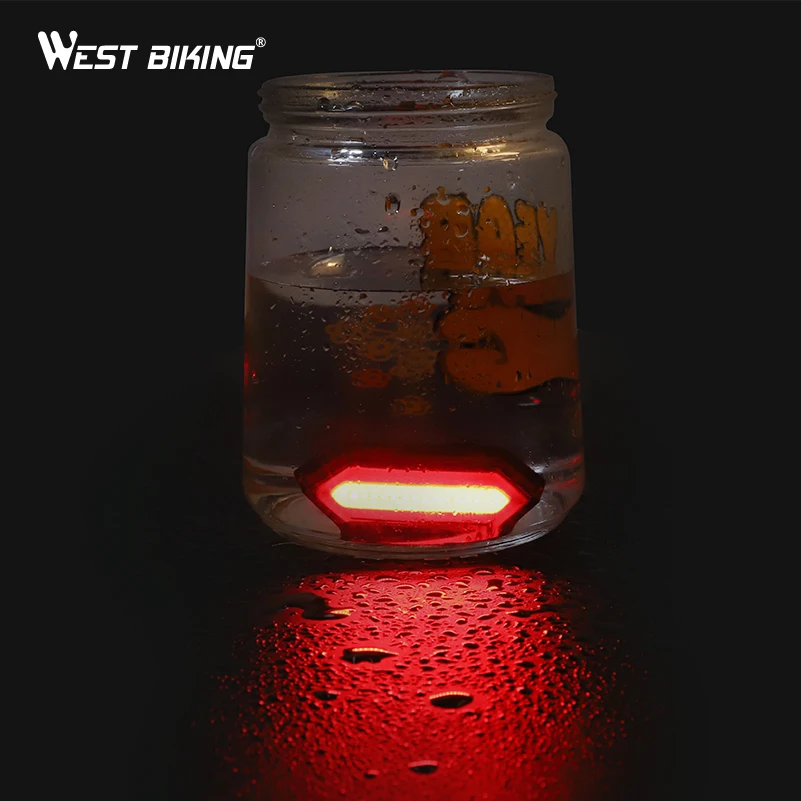 Водонепроницаемый светодиодный задний фонарь WEST BIKING зарядка через USB