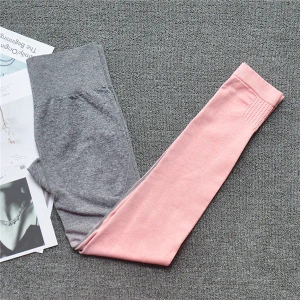 CB549 dark pink pant Женский комплект для йоги, одежда для спортзала, Омбре, бесшовные леггинсы+ укороченные рубашки, спортивный костюм для тренировок, Женский комплект с длинным рукавом для фитнеса, одежда для активного отдыха - Цвет: CB549 dark pink pant