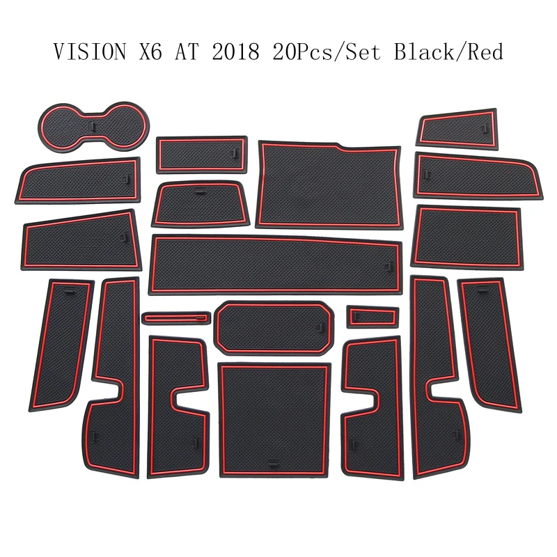 

Auto Car Styling Non-Slip Interior Door Pad Cup Mat Gate Slot Cushion Anti-slip mat For Geely Vision X6 AT 2018