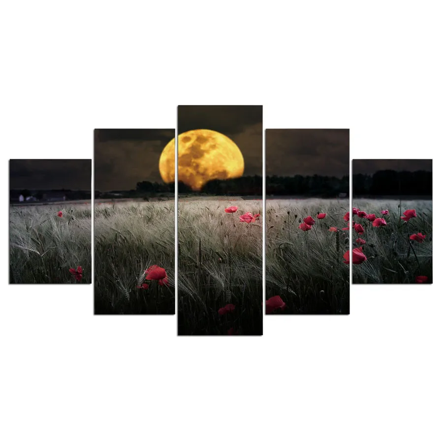 Ysdafen 5 панель HD печатные живопись полей полевые цветы холст Home Decor Wall Art Picture для