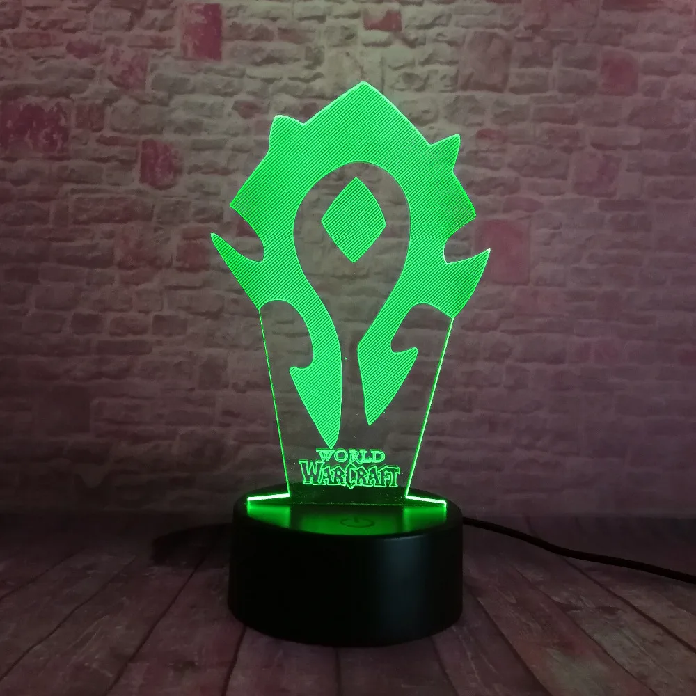 3D иллюзия WOW World of Warcraft дорожные знаки 7 цветов настольный ночник светильник для