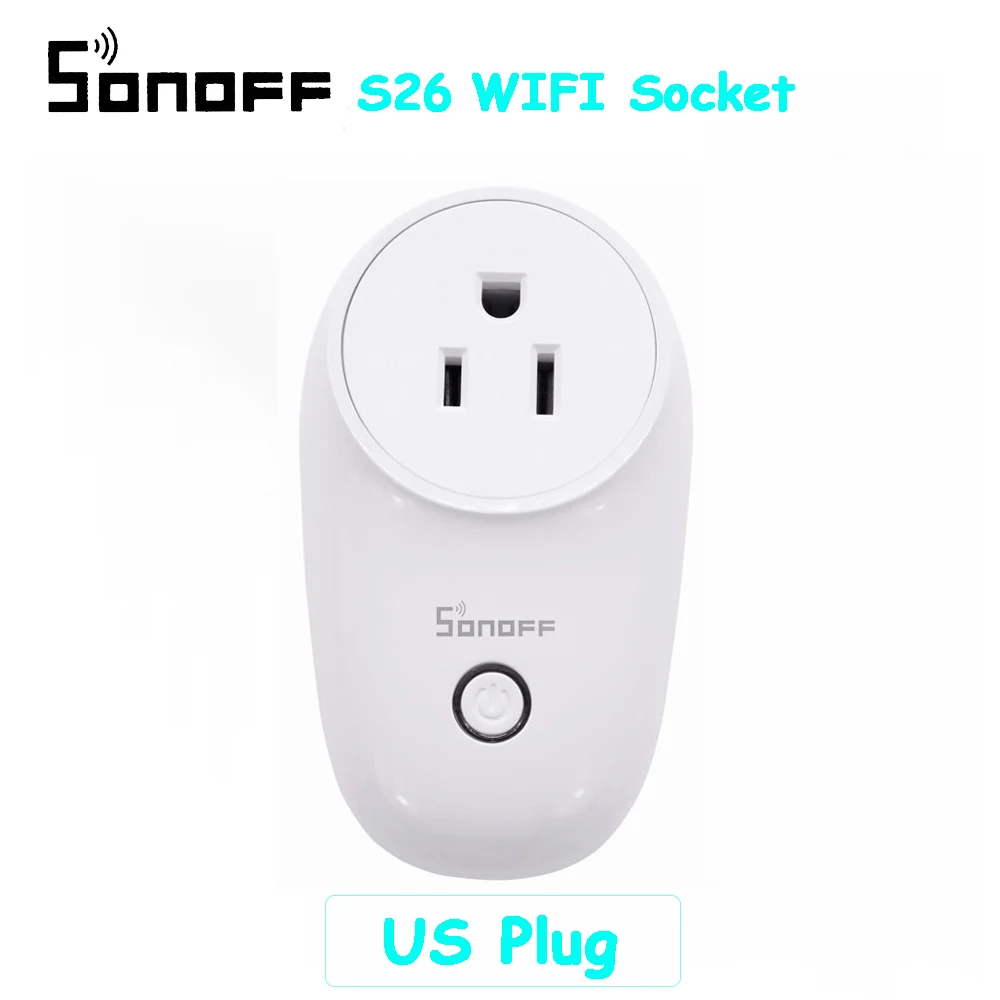 S26-US Sonoff S26 Базовая Wi-Fi розетка беспроводной умный дом переключатель настенная вилка работает с Alexa Google Home EU/US/UK/AU штепсельный адаптер - Комплект: S26-US