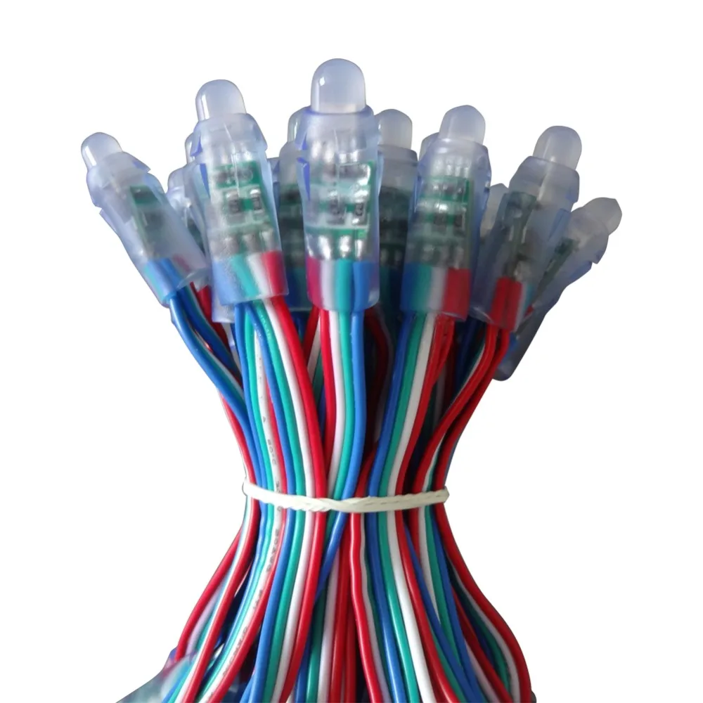 50 шт./партия водонепроницаемые светодиодные пиксельные ленсветильник 5 В/12 В 12 мм