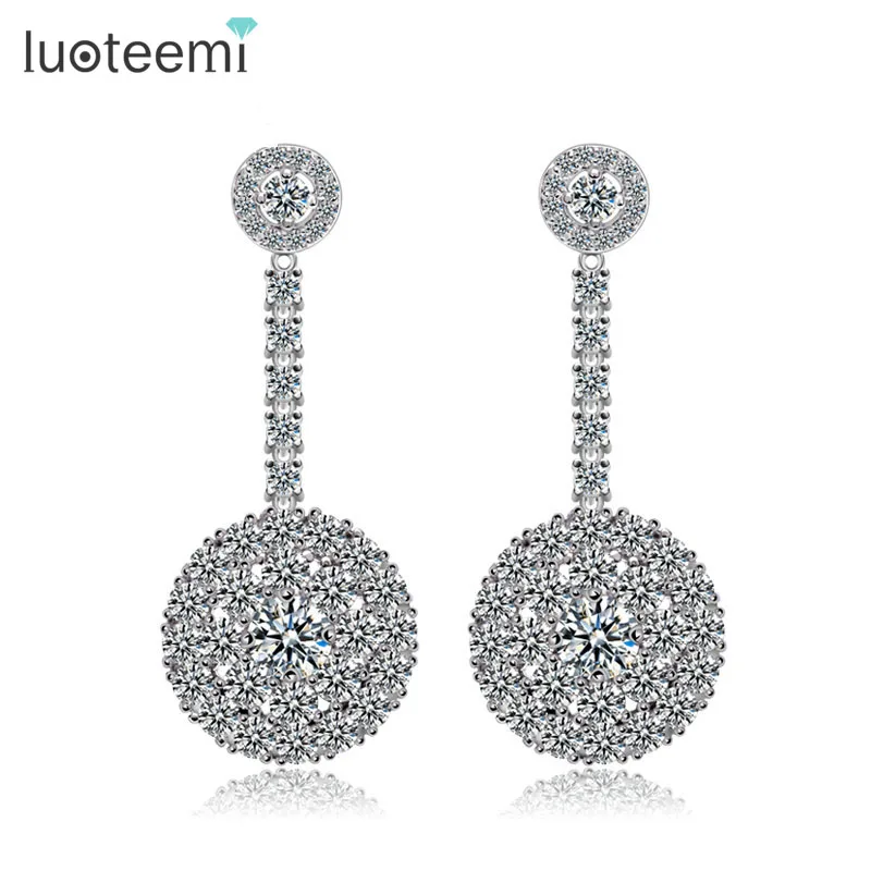 LUOTEEMI Jewelry Factory 2014 New Bridal AAA Cubic zirconia Micro Pave Heavy Wedding Earrings Trendy Luxurious|earrings costume jewelry|earring