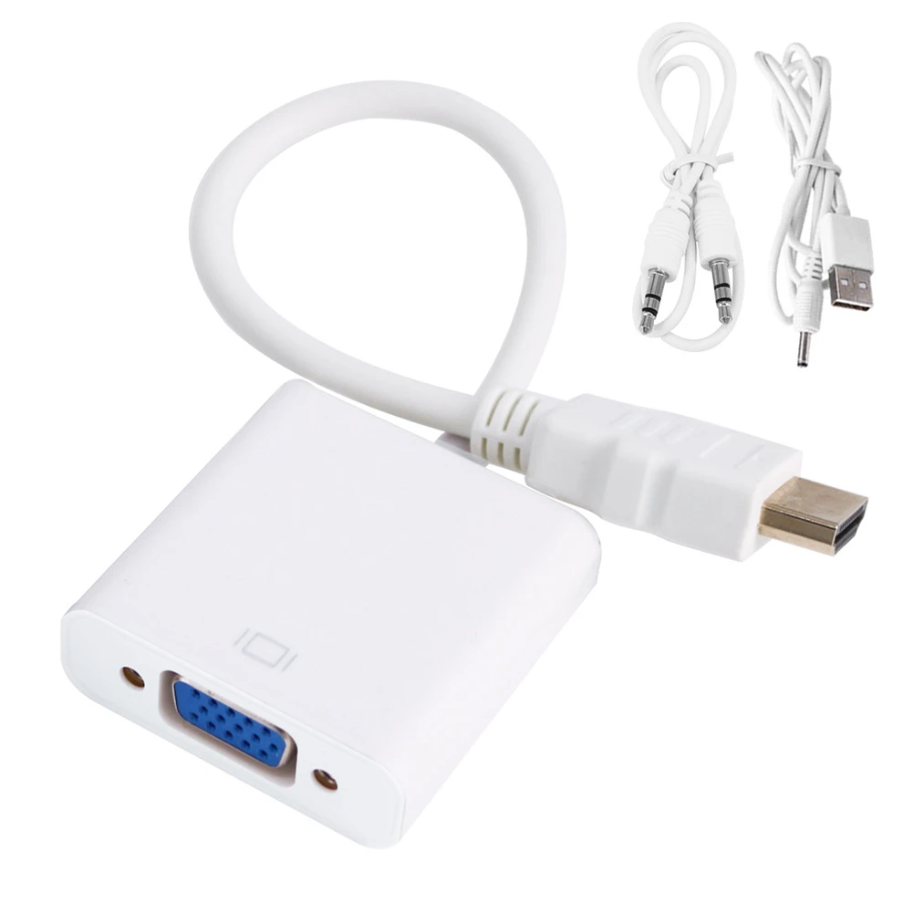 audio power supply SeenDa HDMI к VGA Кабель-адаптер 1080P папа к Famale с аудио кабелем для HD ТВ xbox PS3 PS4 ноутбук ТВ коробка - Цвет: audio power supply
