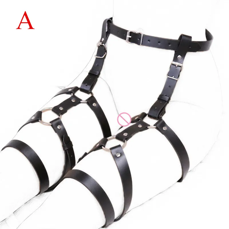 Adult Game Black PU Bondage Gear Female Love Toys Sexy Restraint Leg Belts Device BDSM Sex for Women J10-1-49 | Красота и здоровье