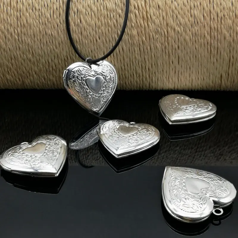 50 шт кулон в форме сердца коробке подвесная Подвеска для фото|photo pendant|silver boxbox pendant