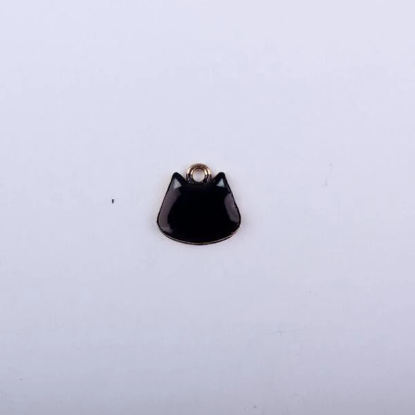 black 10 шт. 15x15 мм Эмаль Кошка Шарм милые животные для изготовления ювелирных изделий Модные серьги кулон Модные подвески - Окраска металла: black