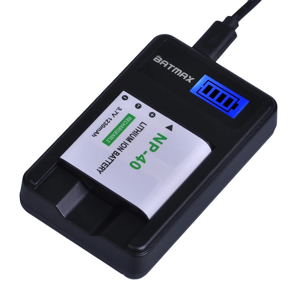 Аккумулятор для фотоаппарата 1230 мАч с ЖК дисплеем и USB зарядным