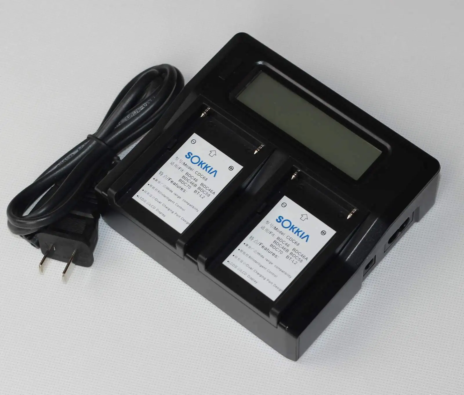 

Двойное зарядное устройство с ЖК-дисплеем для батареи SOKKIA BDC46 BDC46A BDC46B BDC58 BDC70 BT-L2