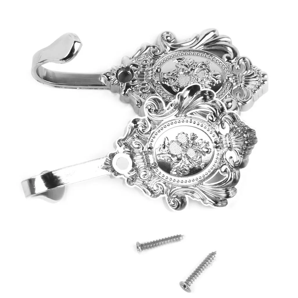 Винтажная драпированная занавеска из сплава с узором в виде роз крючки Tieback 2 шт.