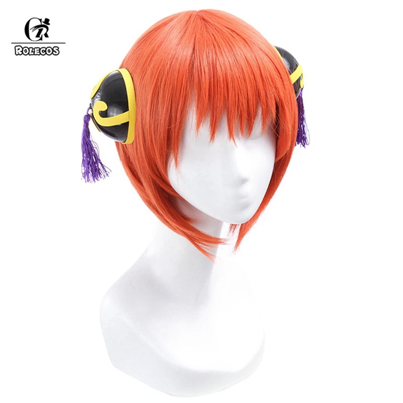 Головные уборы ROLECOS Gintama Kagura для косплея синтетические волосы 30 см оранжевые