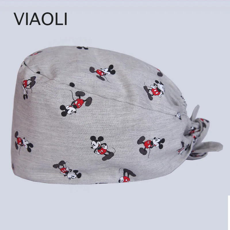 Viaoli хирургический Шапки для обувь для мужчин и женщин с sweatband хлопок медицинская Шапки изготавливается на заказ - Цвет: photo