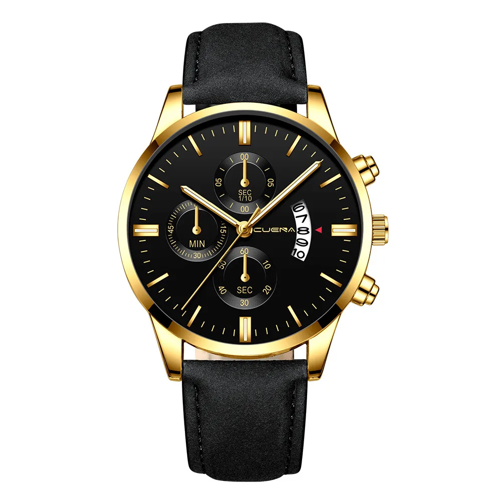 

2019 relogio masculino watches men Fashion Sport Stainless Steel Case Leather Band watch Quartz Business Wristwatch reloj Z525