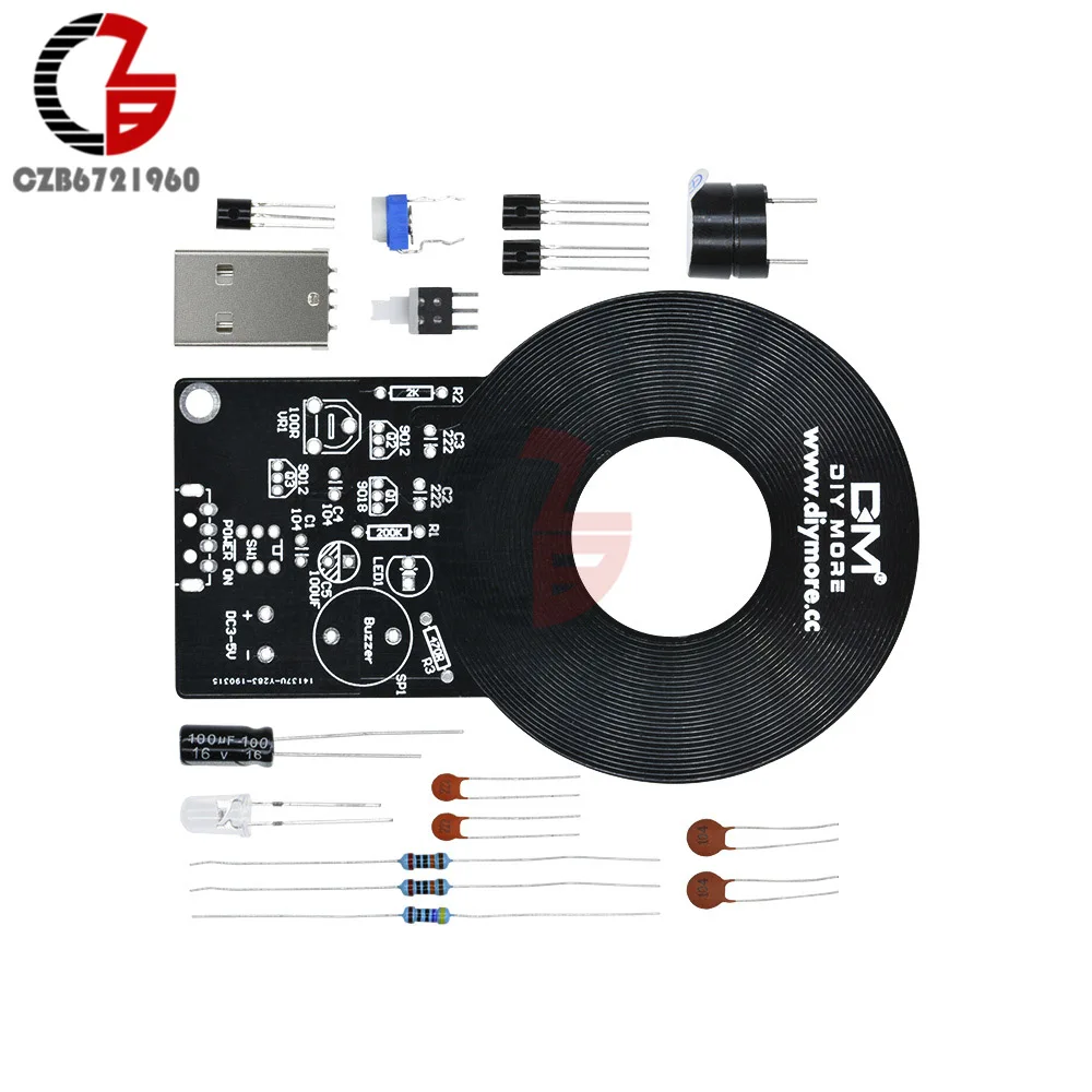 Metal Detector Металлический детектор+ 18650 USB внешний аккумулятор чехол DIY комплекты DC 3 V-5 V металлический тестер сенсорная плата с 18650 зарядным модулем аккумулятора - Цвет: Metal Detector