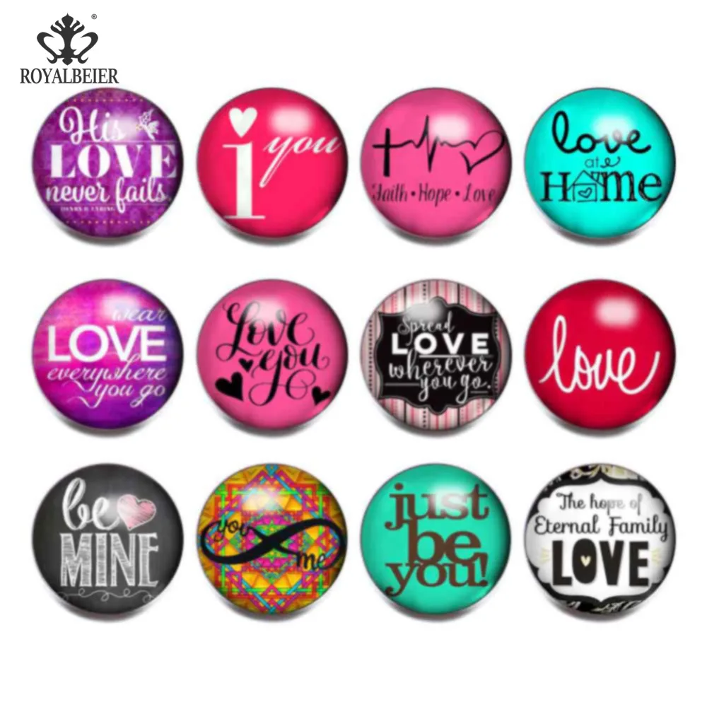 Стеклянная Кнопка Royalbeier для украшения 18 мм 12 шт./лот|18mm snap button|letter buttonsnap button 18mm |