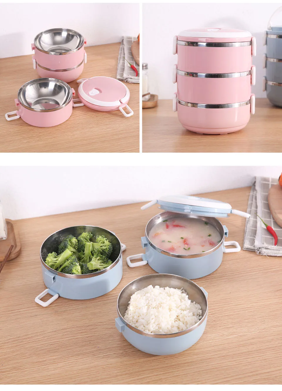 050 Multifunction2/3 слоя нержавеющей стали Bento Ланч-бокс изоляционные пищевые контейнеры из нержавеющей стали согревающий Ланч-бокс