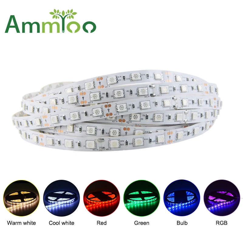Гибкая светодиодная ленсветильник SMD 5050 5 м 300 светодиосветодиодный RGB 12 в пост.