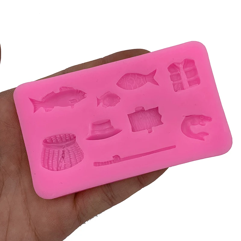 3D Силиконовая форма с рисунком рыбы DIY инструмент для торта рыбалки шоколада