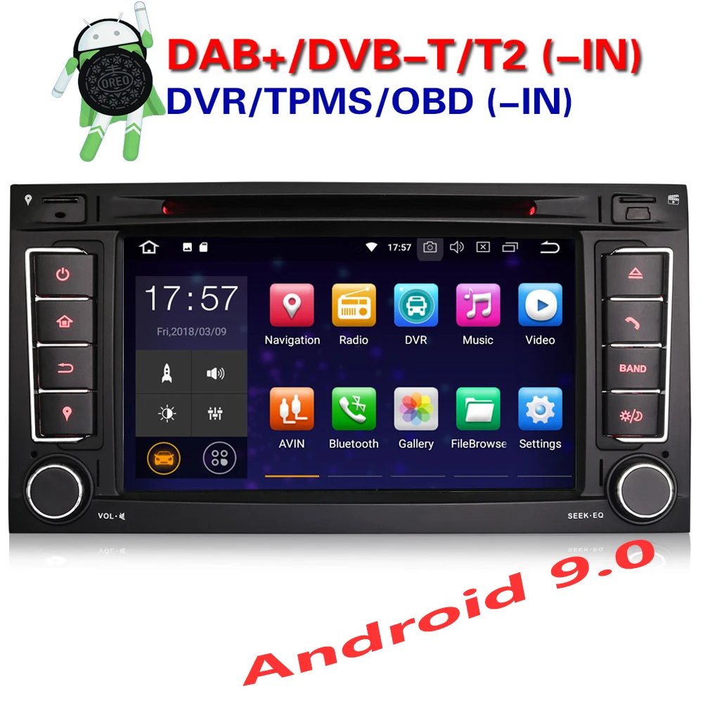 Автомобильный DVD-плеер Erisin ES4856T 7 &quot Android 9 0 четырехъядерный процессор 2 Гб ОЗУ PX30 DAB