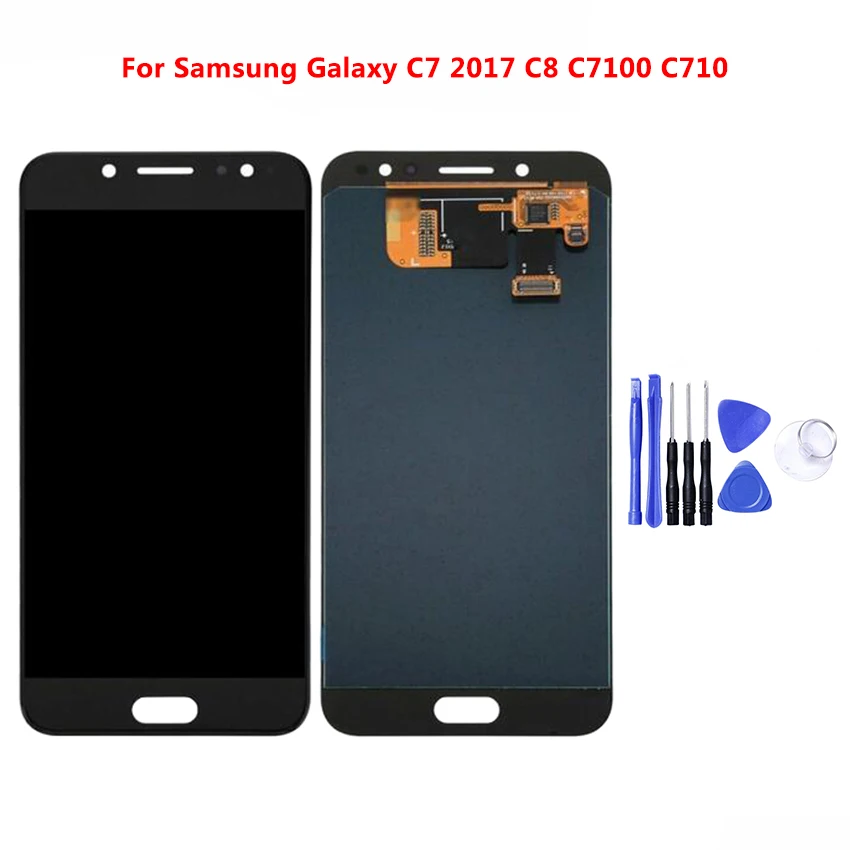 

100% протестированный ЖК-дисплей для Samsung C8 C7100 C7 2017 C710F C710 кодирующий преобразователь сенсорного экрана в сборе