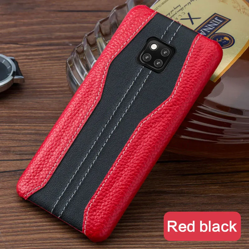 Red-black LANGSIDI, натуральная кожа, чехлы для huawei Honor 8X MAX, Роскошный чехол для телефона, для huawei mate 20, Nova 3, Honor 10, Coque P10, P20, P30 - Цвет: Red-black