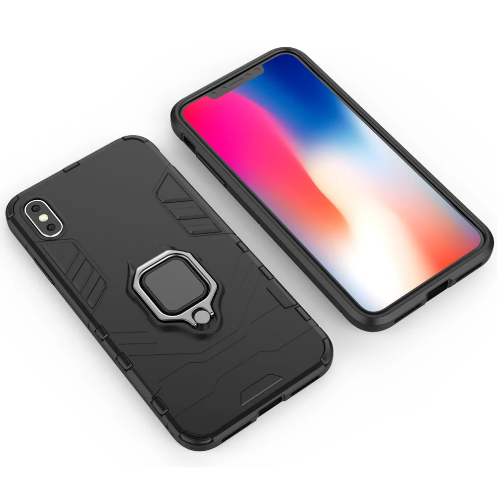 2 в 1 ударопрочный защитный чехол с магнитным кольцом и подставкой для iPhone XS Max (6 5