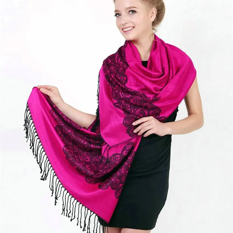 Модный жаккардовый шарф из пашмины и палантины хлопковая теплая женская