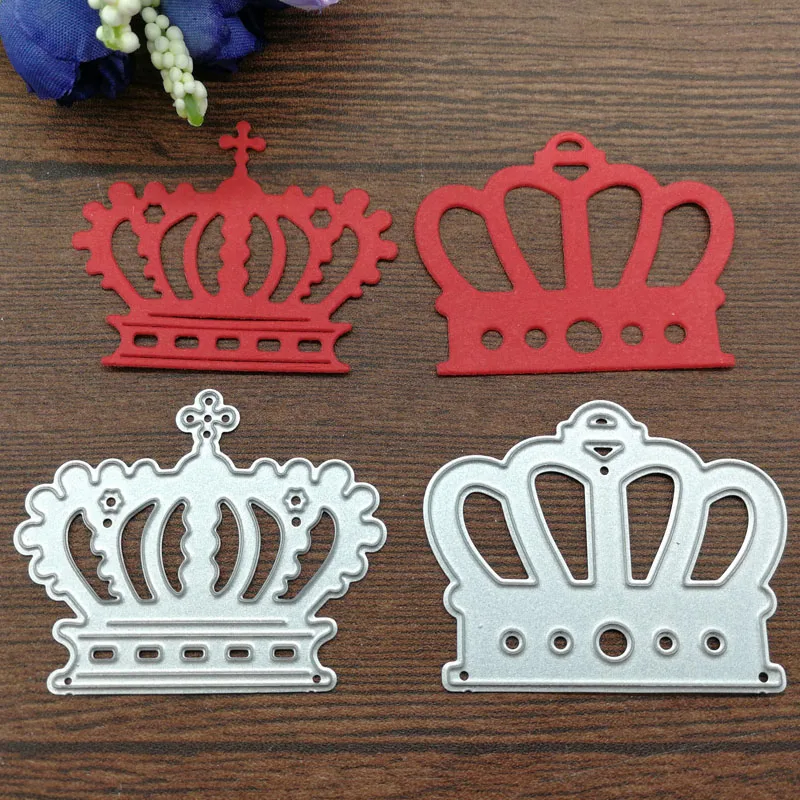 

2Pcs Crown Metal Cutting Dies Stencil Scrapbooking Photo Album Card Paper Embossing Craft DIY