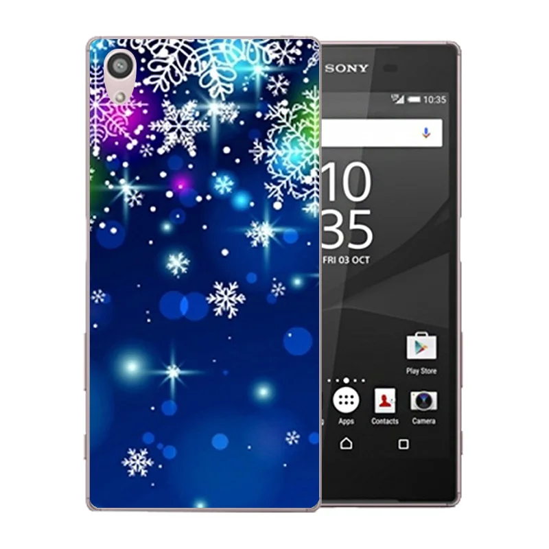 Для Sony Xperia Z5 чехол мягкий TPU силиконовый Fundas 5 2 &quotдля E6603 E6633 веселый X'MAS шаблон