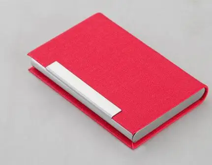 Red XZXBBAG, металлический, высококачественный, из нержавеющей стали, ID, кредитный держатель для карт, унисекс, чехол для банковских карт, мужской, бизнес, имя, карта, коробка, XB091 - Цвет: Red