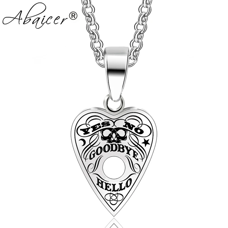 ABAICER 1 шт. 316L нержавеющая сталь кулон Ouija доска планшет ожерелье 24 дюймов цепочка