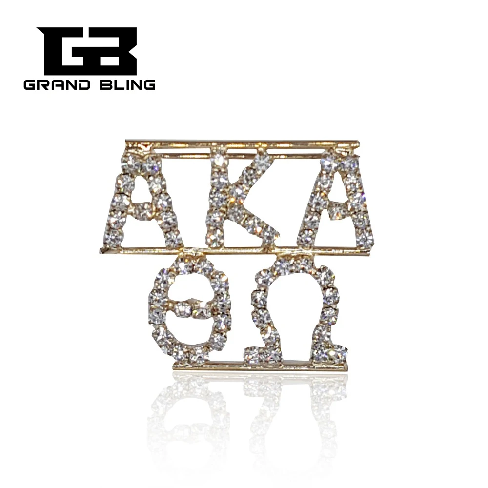 

Greek Letters Rhinestone Letters Pin Brooch Jewelry Unique Gift for Men Women
