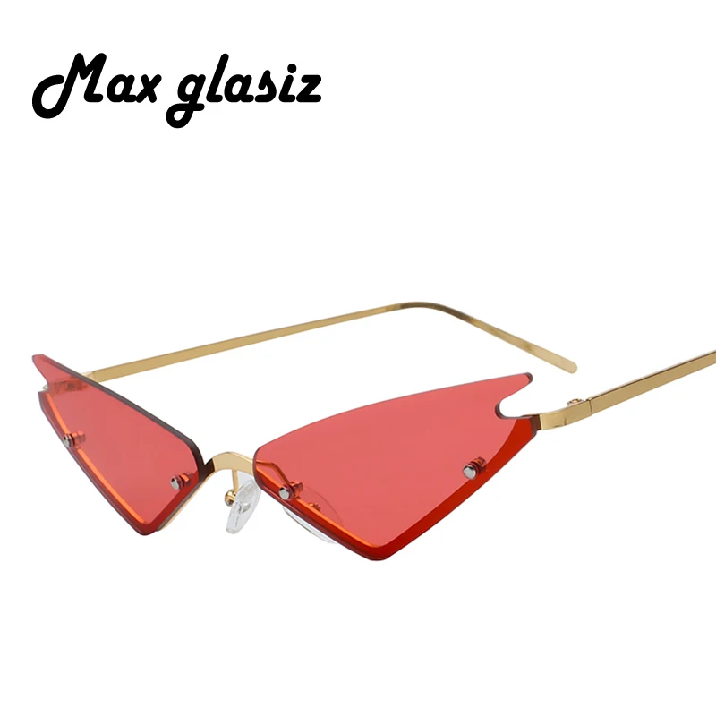Женские и мужские солнцезащитные очки Max маленькие кошачий глаз в полуоправе