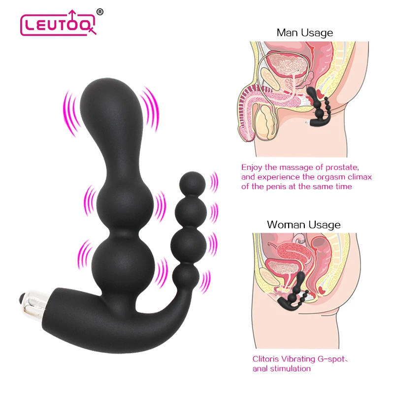 LEUTOO Силиконовый Анальный Плагин Силикона Простаты Массажер Водонепроницаемый