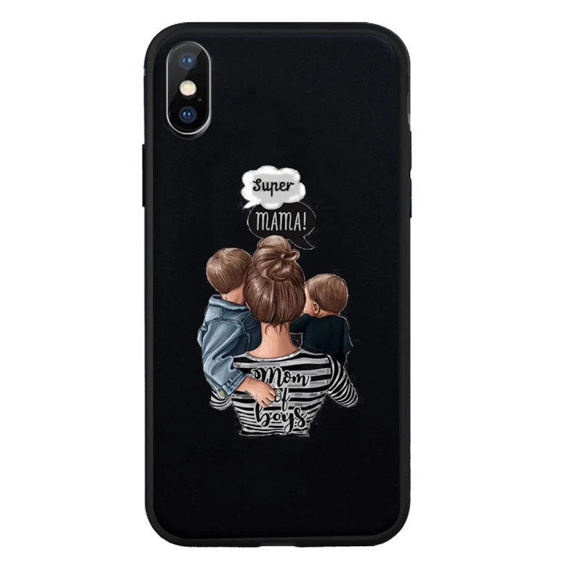 Phone Case For iPhone 7 8 6 6s Plus X Xs XR XS Max Baby Girl Hair Soft Black silicone Cases Back Cover Queen Z602 |