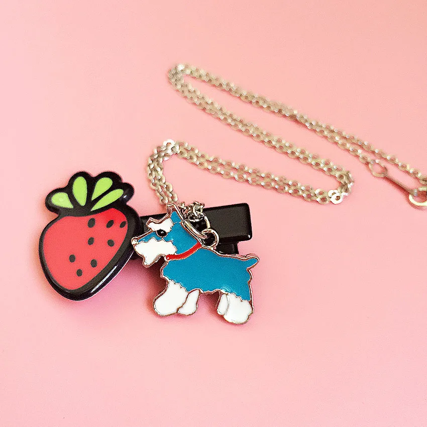 DIY 4 цвета Schnauzer Ожерелье Подвеска для собаки питомца щенка ожерелье и кулоны